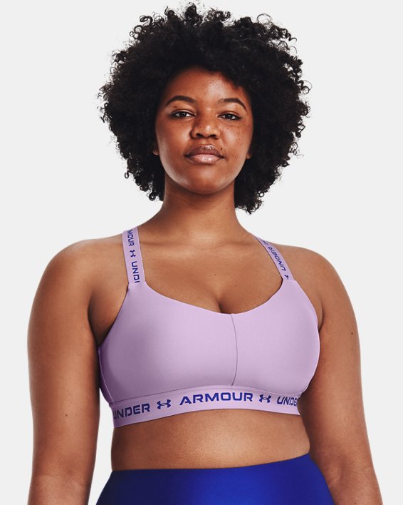 Women's UA Crossback Low Sports Bra in Purple image number 3